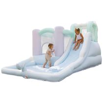 Parque Aquático Inflável Tobogã Bounceland Splash Zone Dream Molhado ou Seco, Área de Salto Ampla, Piscina de Água, Parede de Escalada, Inflador