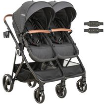 Carrinho Kiddo para Gemeos Duplo Cosmos Melange Preto