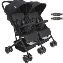 Carrinho Kiddo para Gemeos Duplo Mascote Preto