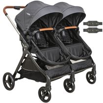 Carrinho Kiddo para Gemeos com Bebe Conforto Speedy Grafite