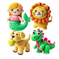 Brinquedo Massinha E.V.A Colorida de Personagens com Manual