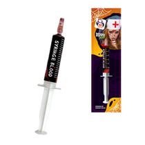 Seringa com Sangue Falso Horror Make 5ml Para Fantasias de Zumbi, Enfermeira e Maquiagem Halloween