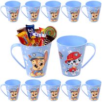 Kit 15 Canecas Copo Patrulha Canina Azul p/ Sacolinha Doces Surpresa Festa Aniversário