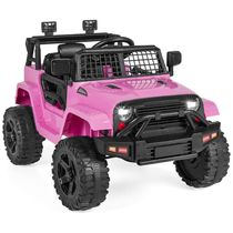 Caminhão Elétrico Infantil Best Choice Products 12V com Controle Remoto dos Pais, Suspensão de Molas, Luzes de LED e Porta AUX Rosa