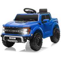 Mini Veículo Elétrico Licenciado Ford F150 Raptor 12V p/ Crianças c/ Controle Remoto, Luz de LED, Som MP3, Caçamba, Cinto 3 Pontos - 120cm,Segmart
