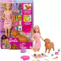 Boneca Barbie Cachorrinhos Filhotes Recém Nascidos com Acessórios - MATTEL