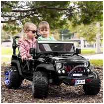 Carro Elétrico Infantil Moderno Kids Trail Explorer 2 Lugares com Controle Remoto 24V - Preto