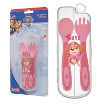 Kit Talheres Plastico Flexivel Com Case Patrulha Canina Skye