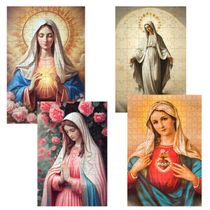 4 Quebra-Cabeças Nossa Senhoras pelo Mundo Diversão Religiosa de  60 peças