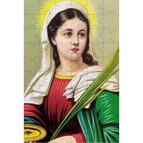 Quebra-Cabeça Religioso Cognitivo Santa Luzia 35 peças MDF o chaveiro