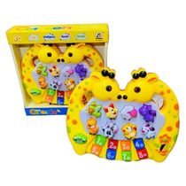 Teclado Piano Musical Bebê Brinquedo Infantil Divertido Girafinha Amarela