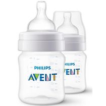 Kit 2 Mamadeiras ANTI-COLIC Transparente 125ML Philips AVENT SCY100/02