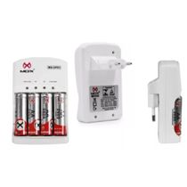 Carregador 4 Pilhas Recarregáveis AA 2600 Mah