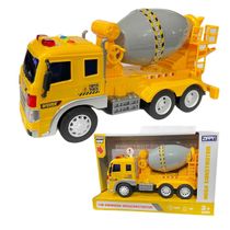 Caminhão A Fricção Com Luz e Som Mega Constructor, Zippy Toys, Carrinho Brinquedo Linha Construção