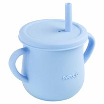 Copo De Silicone Com Canudo Soft 150ml Masculino Pimpolho - Azul