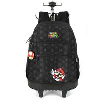 Mochila de Rodinhas Com Alça Luxcel Super Mario Preto