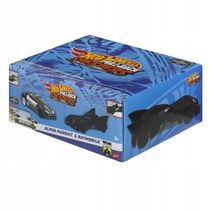 Pack c/ 2 Carrinhos em Miniatura Alpha Pursuit e Batmobile - Pull-Back Speeders - Hot Wheels - Metal 1/43 - Mattel
