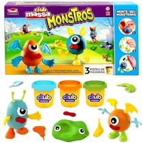 Caixa de Massinha Modelar Super Monstros Formas + Acessórios