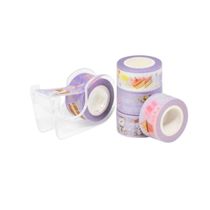Fita Adesiva Washi Tape Com Mini Dispenser Lilás - Brw