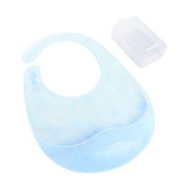 Babador de Silicone Translúcido Com Case Azul - Pimpolho