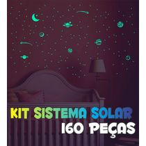 160pçs - Adesivos luminosos/brilham no escuro - Sistema Solar