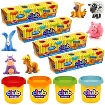 Jogo 16 Potes Massinhas de Modelar Educativo Atacado Festa Infantil Lembrancinha