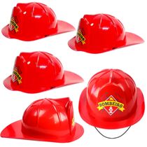 Kit 5 Capacete De Bombeiro Infantil E Adulto Festa Fantasia