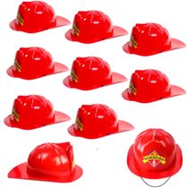 Kit 50 Capacete Bombeiro Infantil Adulto Para Festa Fantasia
