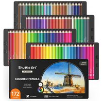 Conjunto de 172 lápis de cor Shuttle Art, Cores Únicas para Livros de Colorir Adultos, Desenhos de Artistas, Esboços e Artesanato