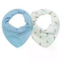 Kit Com 2 Babadores Hug Bandana Amigos No Safari Azul