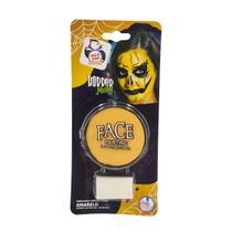 Tinta para Pintura Facial Amarela Horror Make com Esponja – Halloween e Maquiagem Artística