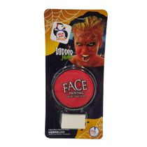 Tinta para Pintura Facial Vermelho Horror Make com Esponja – Halloween e Maquiagem Artística