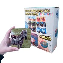 Jogo de Memória Braille para Pessoas com Baixa Visão Tema Animais