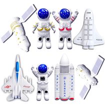 Kit 8 Brinquedos Lunar Astronautas Foguete Apollo Satélites