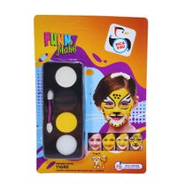 Kit Pintura Facial Infantil Tigre Funny Make Pica Pau Branco Preto Amarelo Lavável