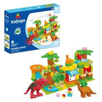 BLOCO DE MONTAR MUNDO DINO 100 PEÇAS GRANDES - XALINGO