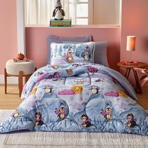 Kit Edredom Alegria Dupla Face Solteiro 2 Peças Malha Estampada 100% Algodão - Pingins