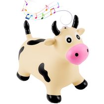 Vaquinha Infantil de Montar Pula Pula de Vaca Upa Upa com Som de Mugido Bege