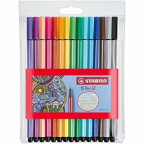 Estojo com 15 Canetas Stabilo Colorida Pen 68 Premium