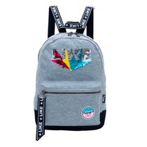 Mochila Infantil Feminina Moletom Like  Cinza