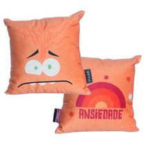 Almofada Fibra Veludo 25x25cm - Divertidamente 2 Ansiedade - Zona Criativa
