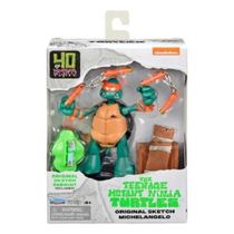 Tartarugas Ninja Sketch 40 Anos 11 Cm C/ Acessorios – Michelangelo - Sunny