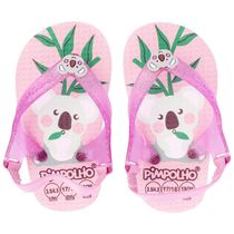 Sandália Praiana Baby Rosa Coala Menina Pimpolho