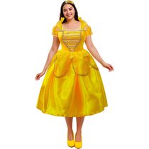 Fantasia Bela e a Fera Princesa Adulta Plus Size de Luxo Com Tiara