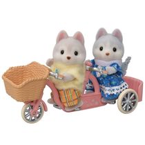 Conjunto Bicicleta Dupla Irmãos Huskys Sylvanian Families