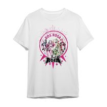 Camiseta de Algodão Dos Rosa Branca Brasão
