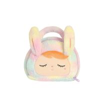Bolsa Metoo Plush Coelha Arco-Íris Com Alça De Mão