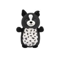 Bicho de Pelúcia Squishmallows Me Abraça Monty Cachorro Preto e Branco 26cm Sunny