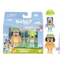 Bluey Kit 2 Bonecos Pescaria com Vovô - Candide