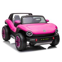 Carro Elétrico Infantil E-Buggy Volkswagen 2 Lugares 12V Rosa Bel
